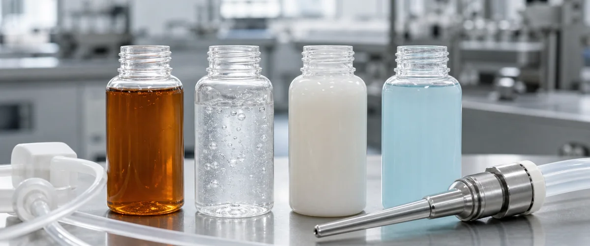 Liquid and gel samples prepared for pump selection
