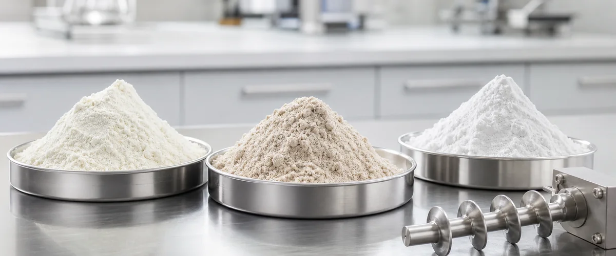 Powder samples and auger dosing component in an application laboratory