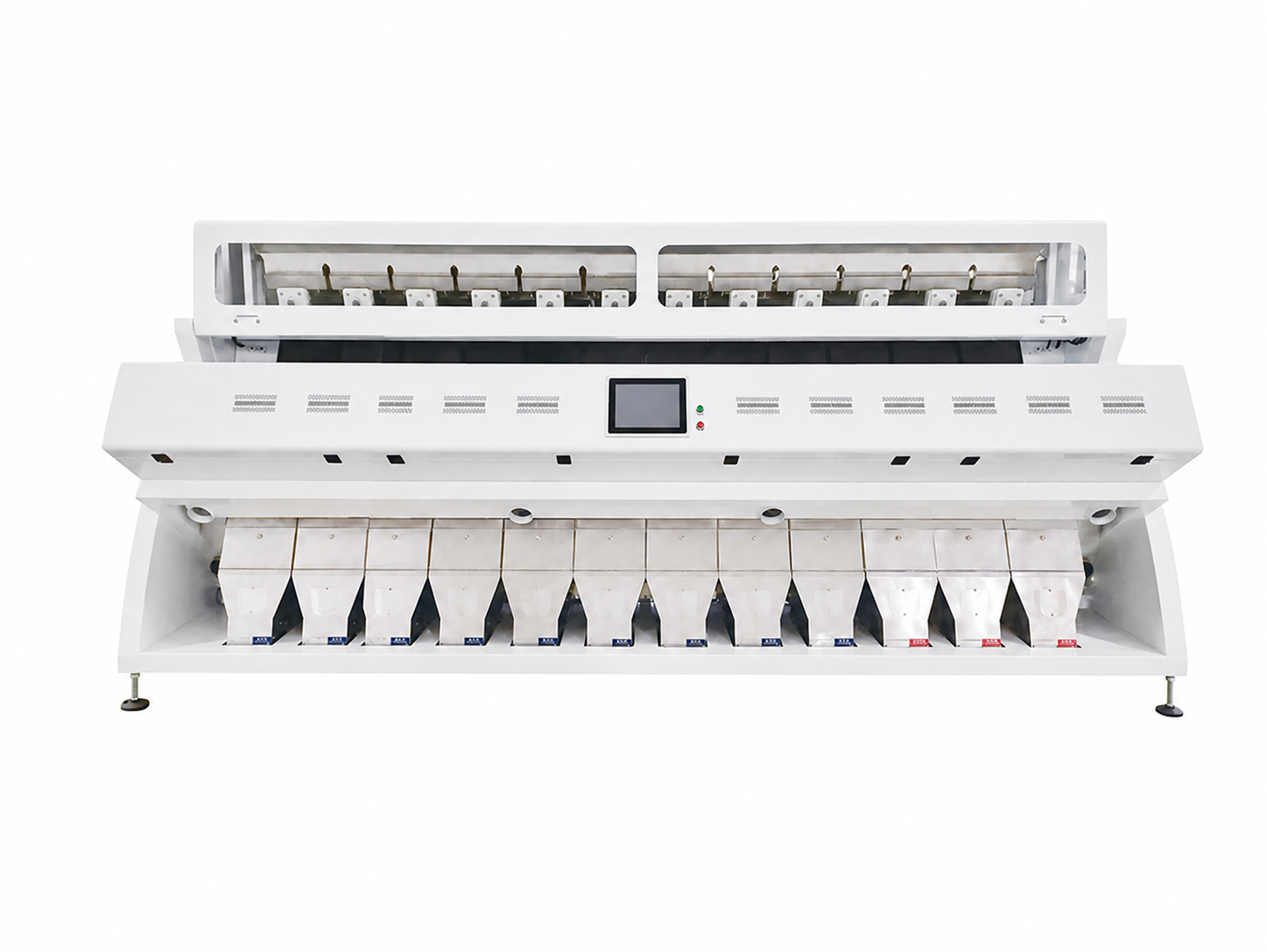 High-capacity twelve-chute optical sorter